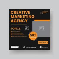 Modern Digital Marketing Agency Social Media Post For Business. Abstract Advertisement Square Web Post for Company Promotion. vector