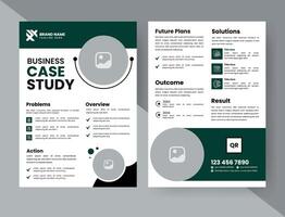 Case Study Layout Flyer. Minimalist Business Report with Simple Design. vector