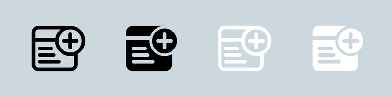 Add text icon set in black and white. Articles signs illustration. vector