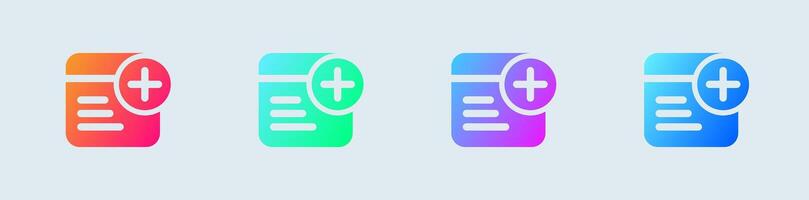 Add text solid icon in gradient colors. Articles signs illustration. vector