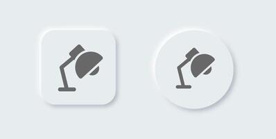 Table lamp solid icon in neomorphic design style. Light signs illustration. vector