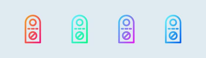 Do not disturb line icon in gradient colors. Private signs illustration. vector