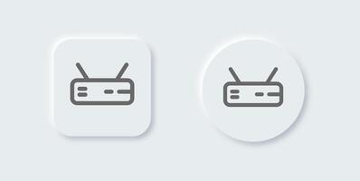 Router line icon in neomorphic design style. Network connection signs illustration. vector