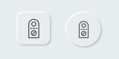 Do not disturb line icon in neomorphic design style. Private signs illustration. vector