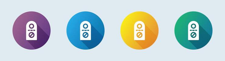 Do not disturb solid icon in flat design style. Private signs illustration. vector