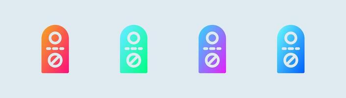Do not disturb solid icon in gradient colors. Private signs illustration. vector