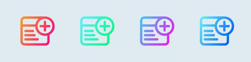 Add text line icon in gradient colors. Articles signs illustration. vector