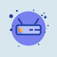 Router flat illustration. Network connection signs illustration. vector