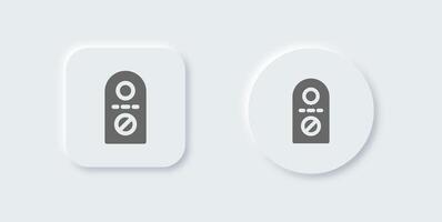 Do not disturb solid icon in neomorphic design style. Private signs illustration. vector