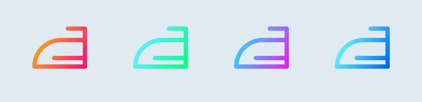 Iron clothes line icon in gradient colors. Laundry signs illustration. vector
