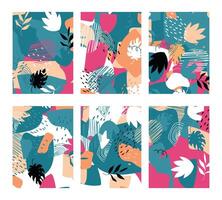 Abstract colorful trendy style floral background. vector
