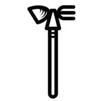 Double sided gardening tool hoe and rake or shovel and fork equipment icon illustration isolated on square white background. Simple flat cartoon art styled object drawing. vector