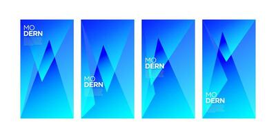 Collection of business modern templates. Blue gradient geometric template design vector