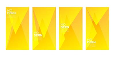 Collection of business modern templates. Yellow gradient geometric template design vector