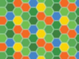 Abstract multicolour hexagon green background pattern vector