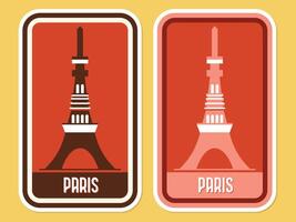 Travel and explore the Paris Eiffel Tower flat abstract retro vector