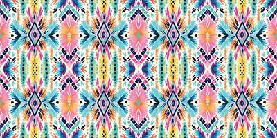 Seamless batik pattern,Seamless tribal batik pattern,and Seamless colorful pattern resemble ethnic boho, Aztec,and ikat styles.designed for use in wallpaper,fabric,curtain,carpet,Batik Embroidery vector