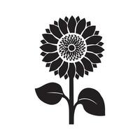 sunflower art silhouette vector