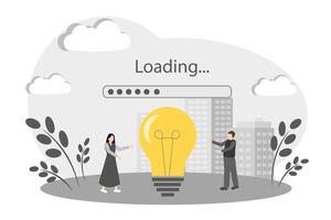 Waiting for a new idea. Loading strip. Creativity and innovation. Uploading an idea vector