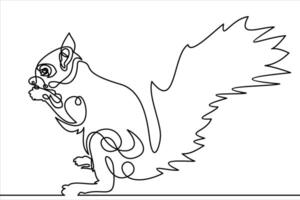 squirrel line icon, sign, illustration on background, editable strokes vector