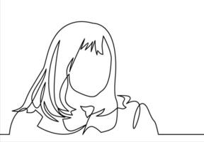 continuous line. Beauty. Abstract portrait of a woman. illustration vector