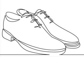 Men shoe icon. illustration of men shoe .Continuous one line drawing vector