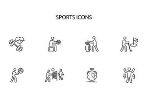 Sports icon set..Editable stroke.linear style sign for use web design,logo.Symbol illustration. vector