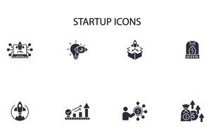Startup icon set..Editable stroke.linear style sign for use web design,logo.Symbol illustration. vector