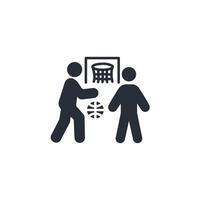 basketball player icon. .Editable stroke.linear style sign for use web design,logo.Symbol illustration. vector