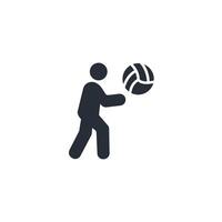 Volleyball icon. .Editable stroke.linear style sign for use web design,logo.Symbol illustration. vector