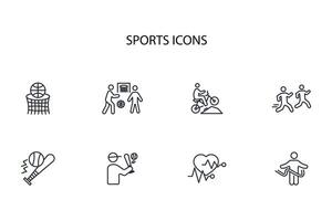 Sports icon set..Editable stroke.linear style sign for use web design,logo.Symbol illustration. vector