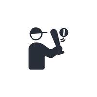 baseball player icon. .Editable stroke.linear style sign for use web design,logo.Symbol illustration. vector