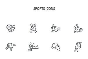 Sports icon set..Editable stroke.linear style sign for use web design,logo.Symbol illustration. vector