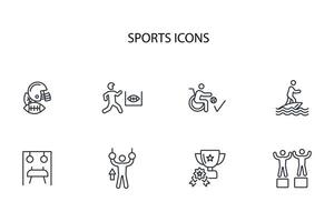 Sports icon set..Editable stroke.linear style sign for use web design,logo.Symbol illustration. vector