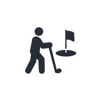 golfer icon. .Editable stroke.linear style sign for use web design,logo.Symbol illustration. vector