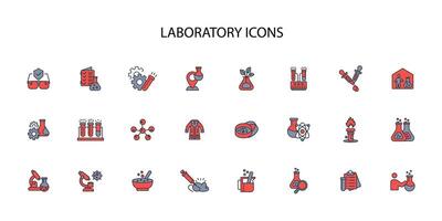 Laboratory icon set..Editable stroke.linear style sign for use web design,logo.Symbol illustration. vector