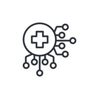 Ai Healthcare icon. .Editable stroke.linear style sign for use web design,logo.Symbol illustration. vector