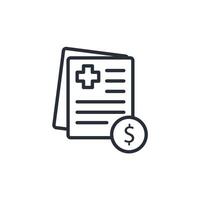 cost care icon. .Editable stroke.linear style sign for use web design,logo.Symbol illustration. vector