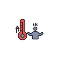 hot icon. .Editable stroke.linear style sign for use web design,logo.Symbol illustration. vector