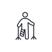 injury icon. .Editable stroke.linear style sign for use web design,logo.Symbol illustration. vector