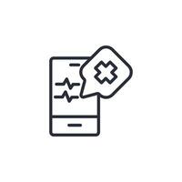 mobile healthcare icon. .Editable stroke.linear style sign for use web design,logo.Symbol illustration. vector