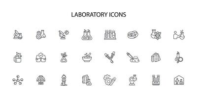 Laboratory icon set..Editable stroke.linear style sign for use web design,logo.Symbol illustration. vector