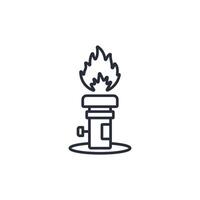 Bunsen burner icon. .Editable stroke.linear style sign for use web design,logo.Symbol illustration. vector