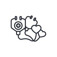 Doctor care icon. .Editable stroke.linear style sign for use web design,logo.Symbol illustration. vector