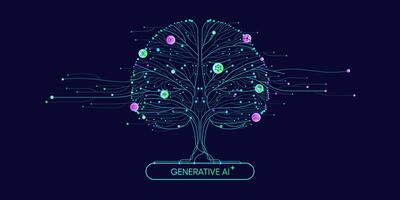 Illustration of abstract stream information. Big data, technology, AI, data transfer, data flow, , large language model, ai brain background vector