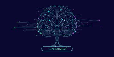 Illustration of abstract stream information. Big data, technology, AI, data transfer, data flow, , large language model, ai brain background vector