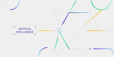 Illustration of abstract stream information with line and dot. Big data, technology, AI, data transfer, data flow, large language model, LLM vector