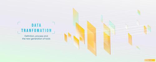 Illustration of abstract stream information. Cyberpunk, big data and cybersecurity. Cyberspace, blockchain transactions. Connection, AI, data transfer background vector