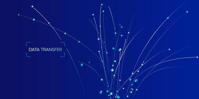 Illustration of abstract stream information. Cyberpunk, big data and cybersecurity. Cyberspace, blockchain transactions. Connection, AI, data transfer background vector