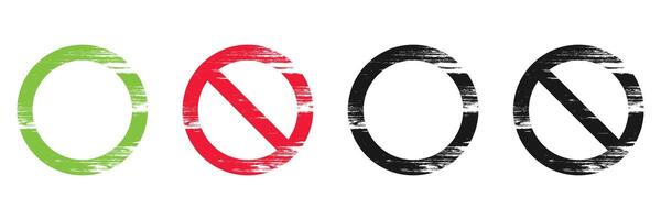 Prohibition, blocked, allowed, allowed, icons for design elements purposes vector